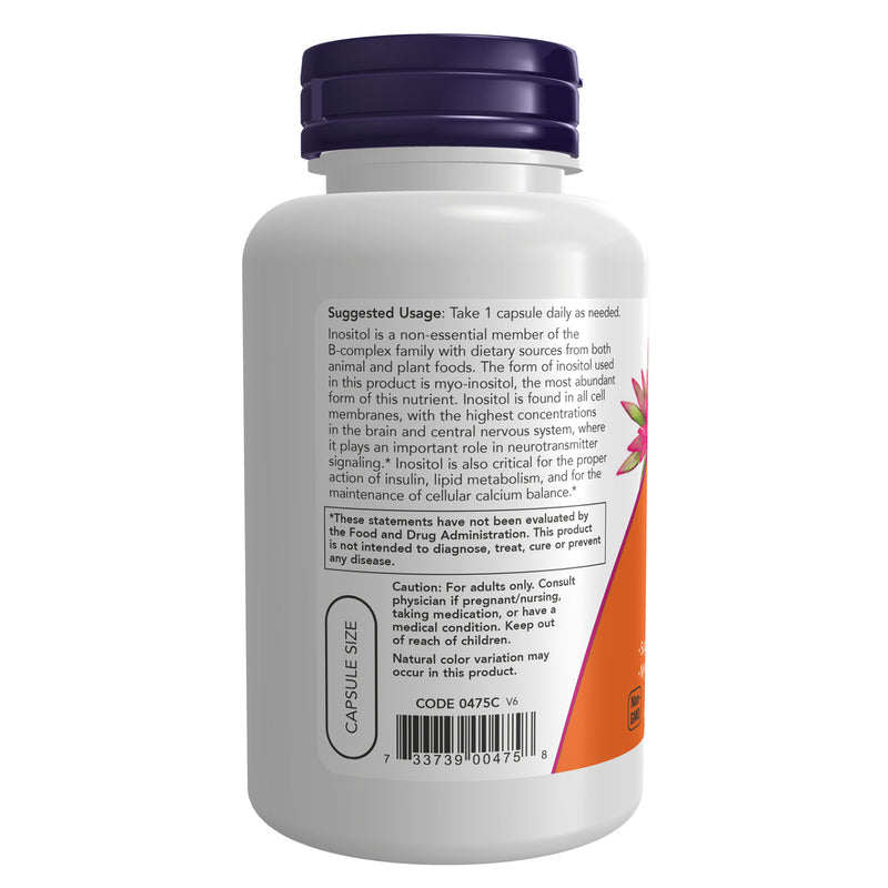NOW Foods Inositol 500 mg 100 Veg Capsules - DailyVita