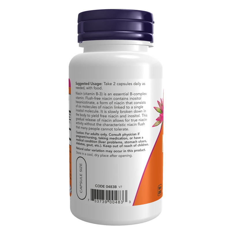 NOW Foods Flush-Free Niacin 250 mg 90 Veg Capsules - DailyVita