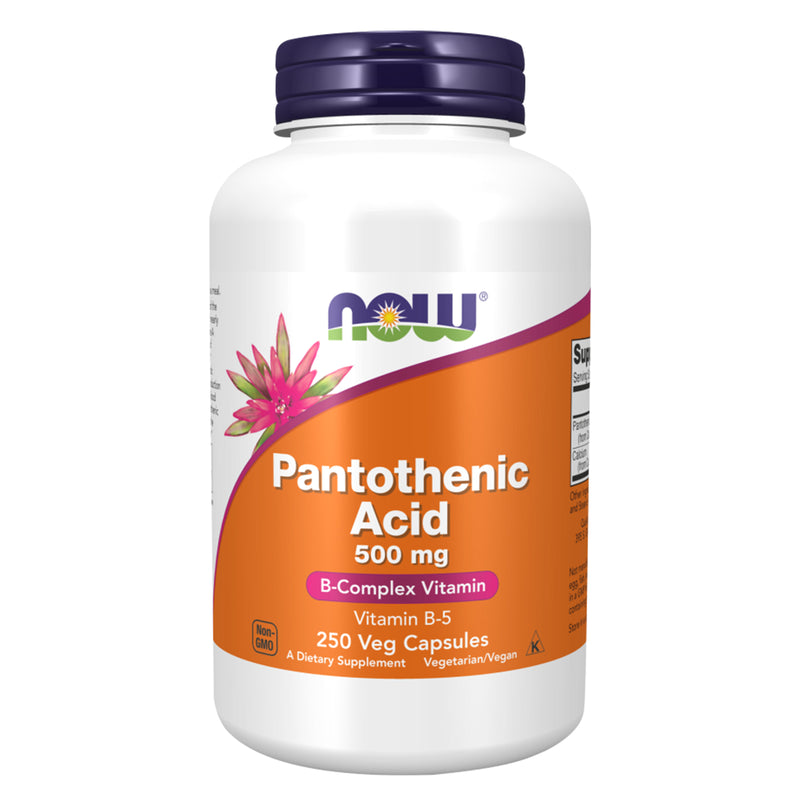 NOW Foods Pantothenic Acid 500 mg 250 Veg Capsules - DailyVita