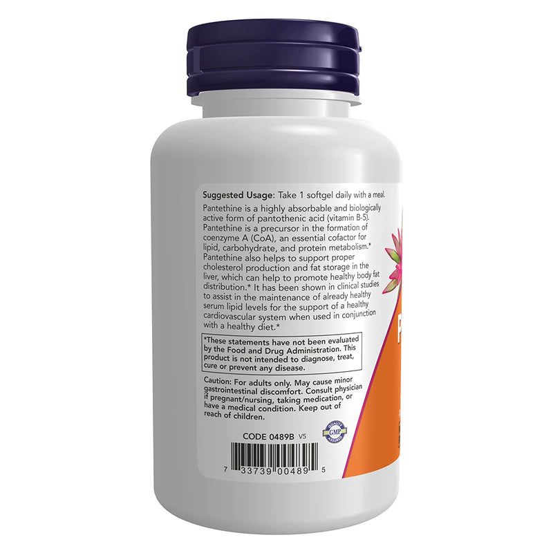 NOW Foods Pantethine 600 mg 60 Softgels - DailyVita