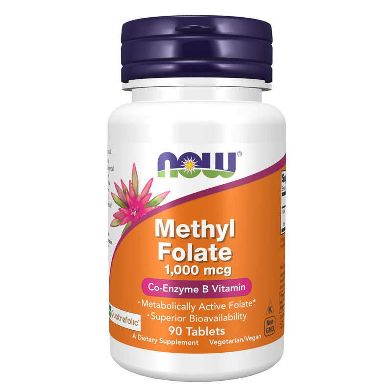 NOW Foods Methyl Folate 1,000 mcg 90 Tablets - DailyVita
