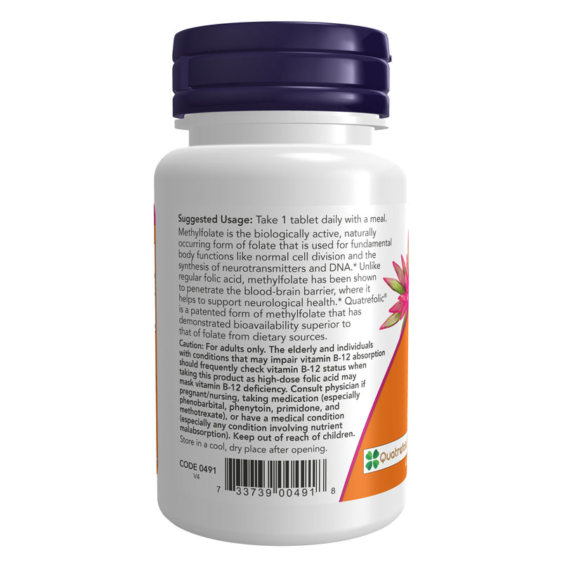 NOW Foods Methyl Folate 1,000 mcg 90 Tablets - DailyVita