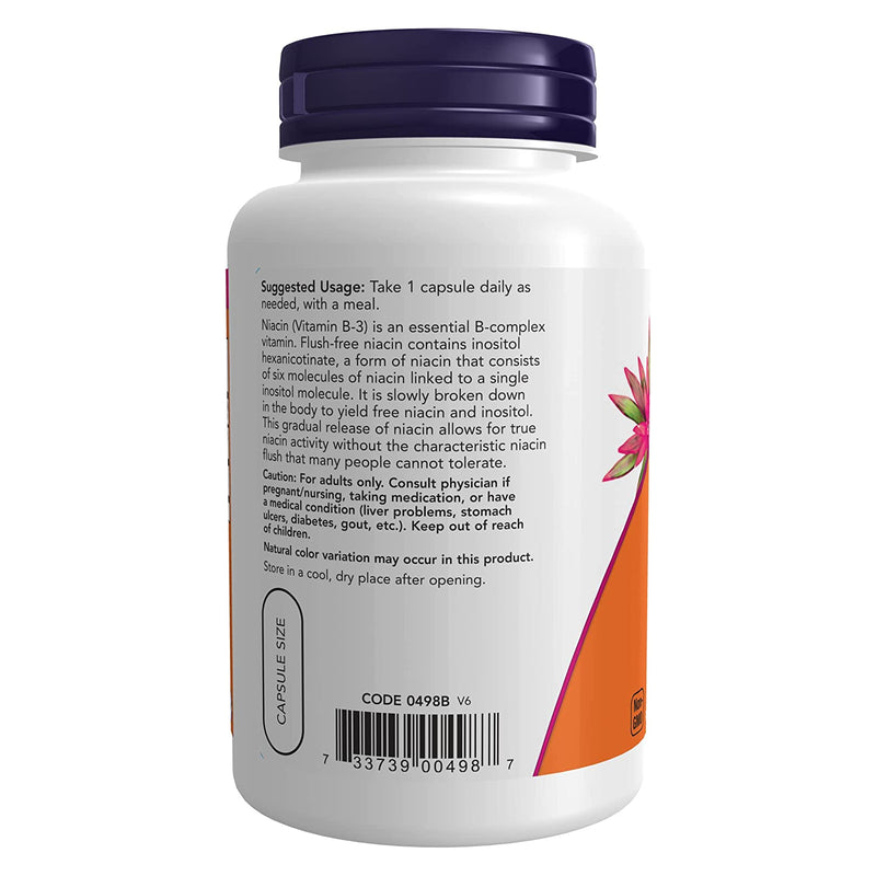 NOW Foods Niacin 500 mg Double Strength Flush-Free 90 Veg Capsules - DailyVita