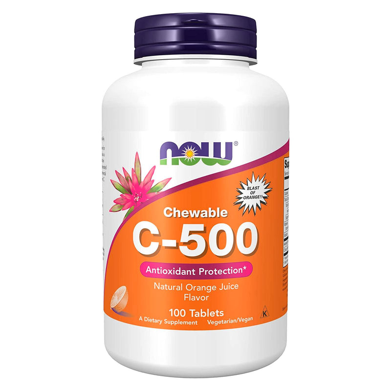 NOW Foods Vitamin C-500 Orange Chewable 100 Tablets - DailyVita