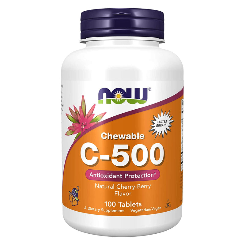 NOW Foods Vitamin C-500 Cherry Chewable 100 Tablets - DailyVita