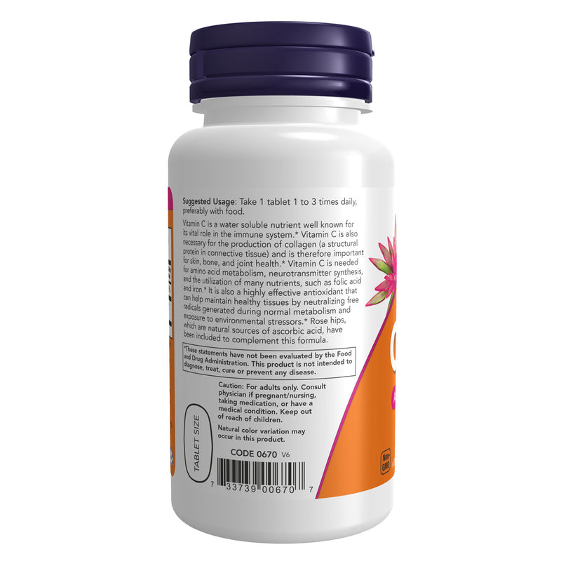 NOW Foods Vitamin C-500 100 Tablets - DailyVita