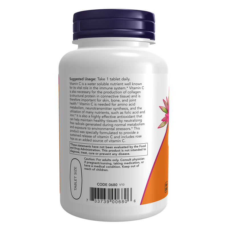 NOW Foods Vitamin C-1000 Sustained Release 100 Tablets - DailyVita