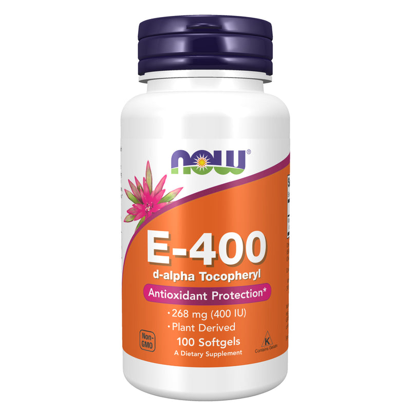 NOW Foods Vitamin E-400 D-Alpha Tocopheryl 100 Softgels - DailyVita