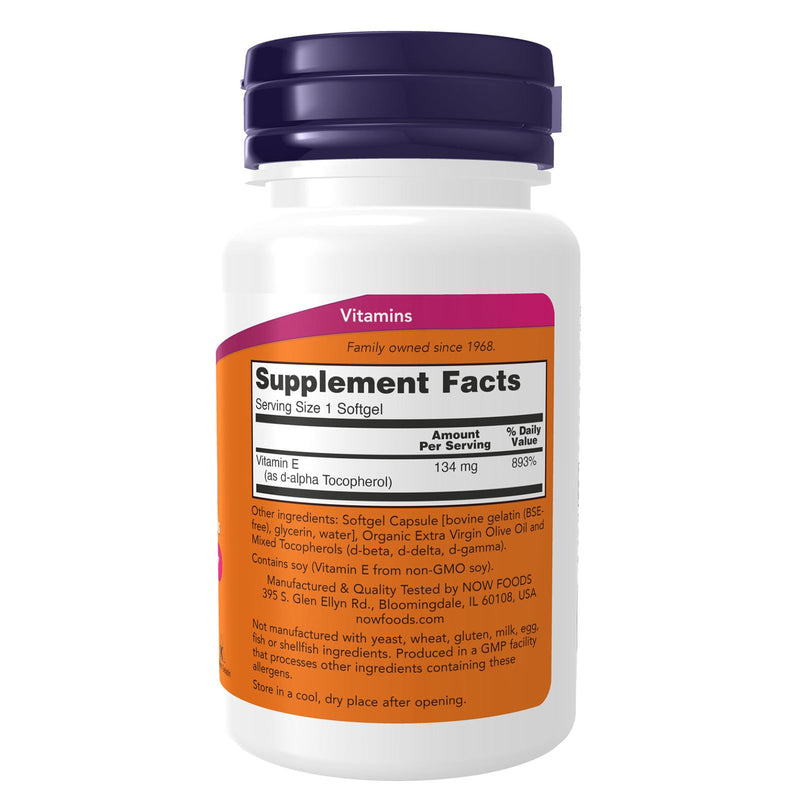 NOW Foods Vitamin E-200 With Mixed Tocopherols 100 Softgels - DailyVita