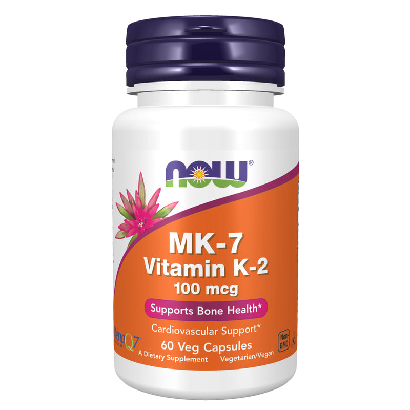 NOW Foods MK-7 Vitamin K-2 100 mcg 60 Veg Capsules - DailyVita
