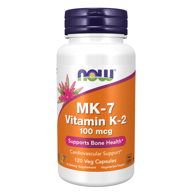 NOW Foods MK-7 Vitamin K-2 100 mcg 120 Veg Capsules - DailyVita