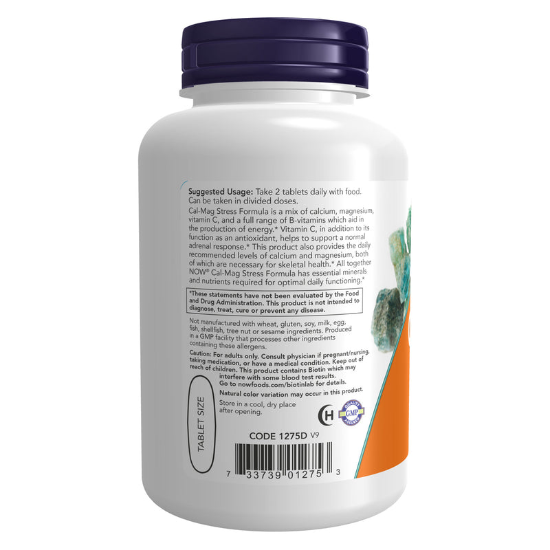 NOW Foods Cal-Mag Stress Formula 100 Tablets, Calcium Magnesium with Vitamin B & Vitamin C - DailyVita