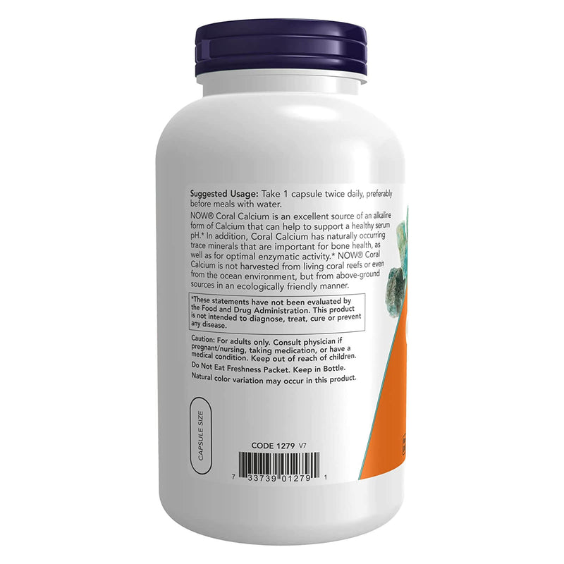 NOW Foods Coral Calcium 1000 mg 250 Veg Capsules - DailyVita