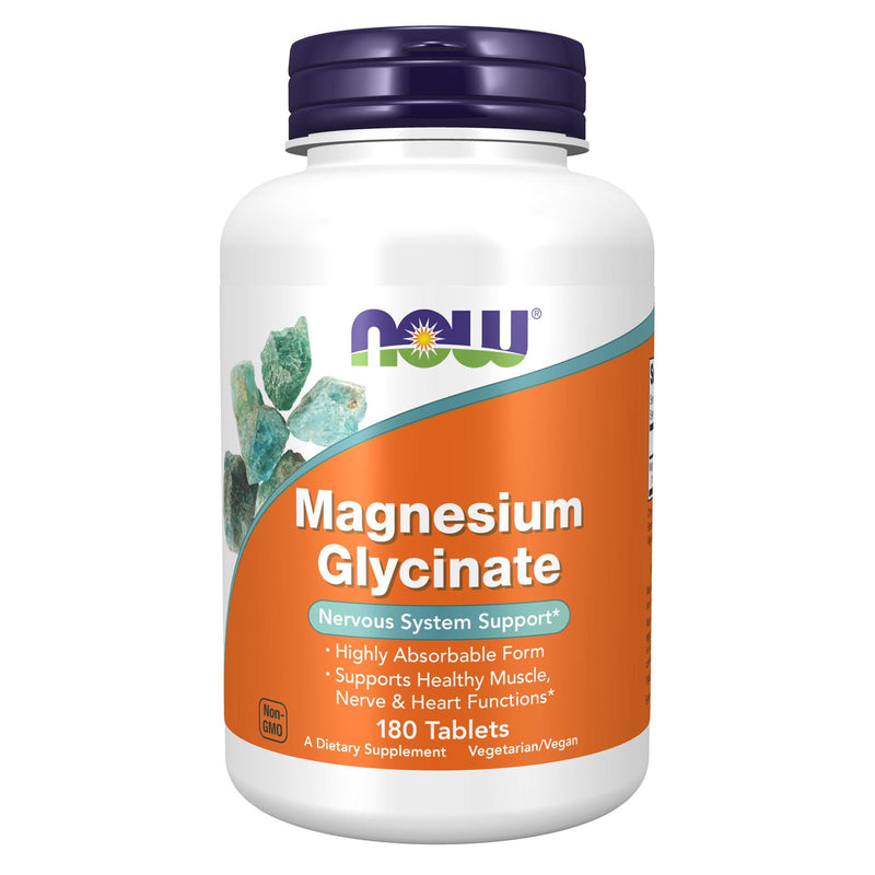 NOW Foods Magnesium Glycinate 180 Tablets - DailyVita
