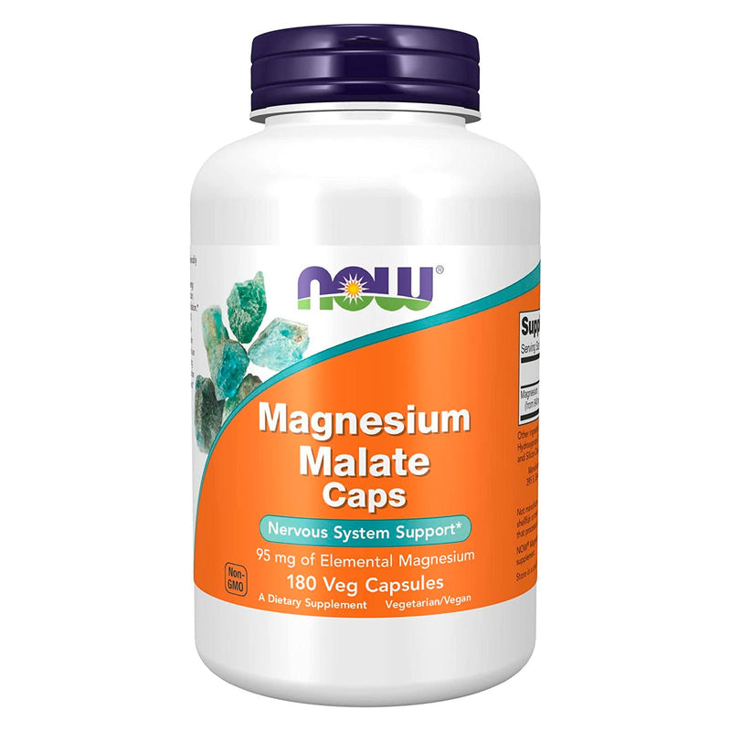 NOW Foods Magnesium Malate Caps 180 Veg Capsules - DailyVita
