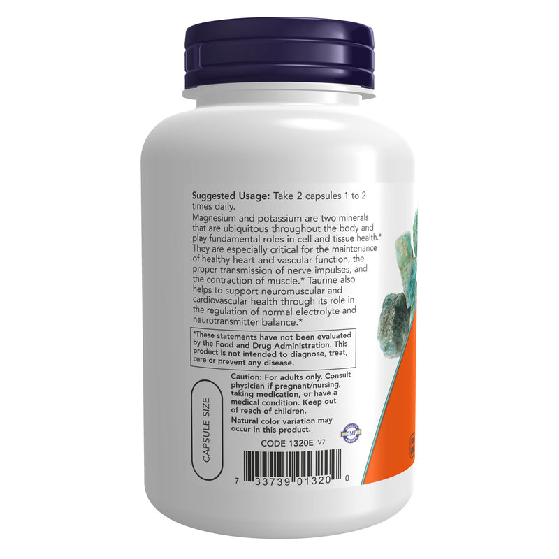 NOW Foods Magnesium & Potassium Aspartate 120 Veg Capsules - DailyVita