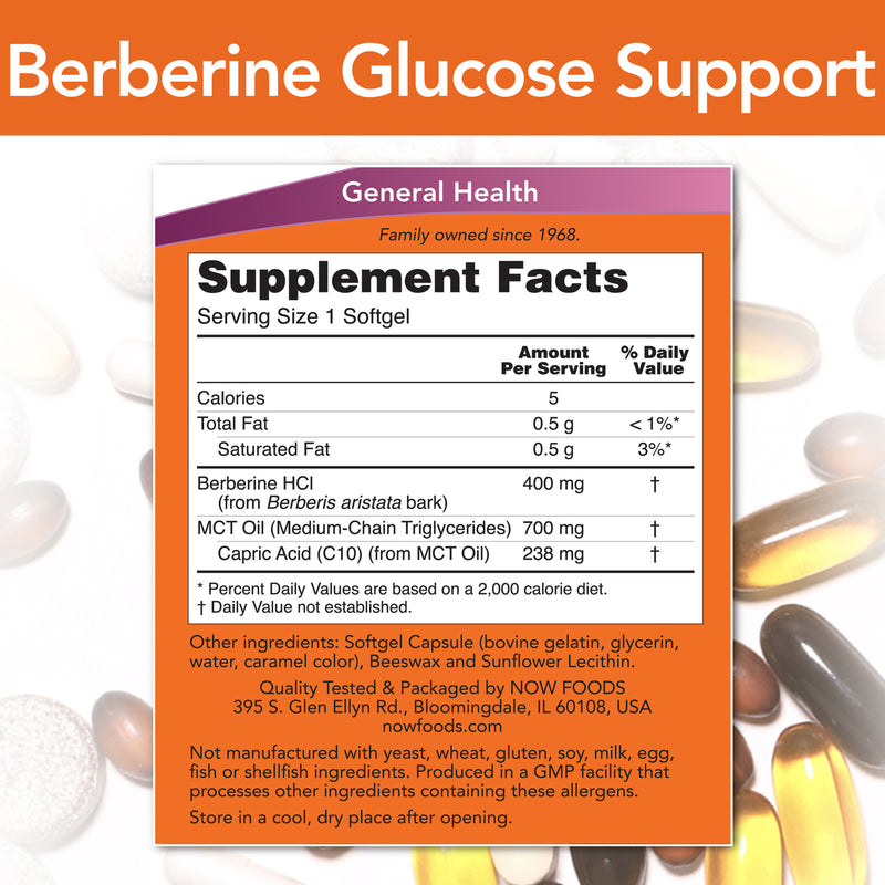 NOW Foods Berberine Glucose Support 90 Softgels - DailyVita