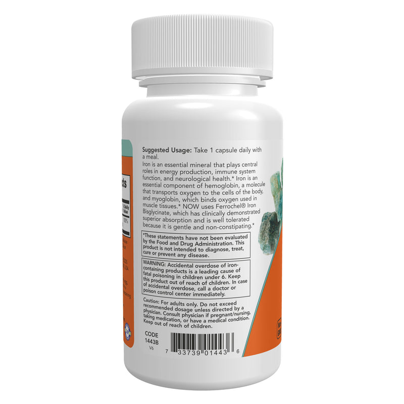 NOW Foods Iron 18 mg 120 Veg Capsules - DailyVita