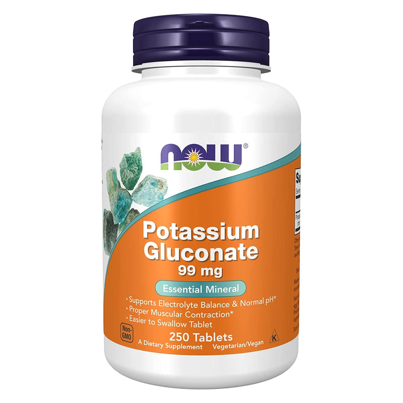 NOW Foods Potassium Gluconate 99 mg Vegetarian 250 Tablets - DailyVita