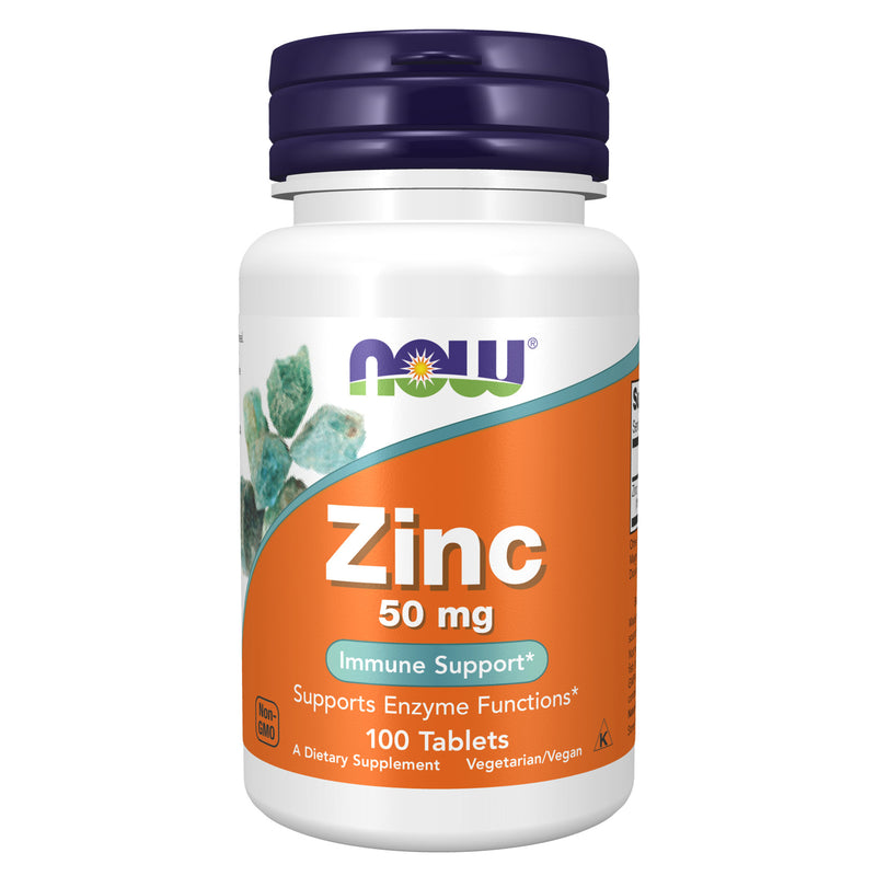 NOW Foods Zinc 50 mg 100 Tablets - DailyVita