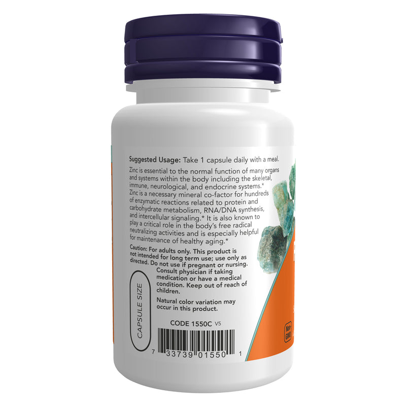 NOW Foods Zinc Picolinate 50 mg 60 Veg Capsules - DailyVita