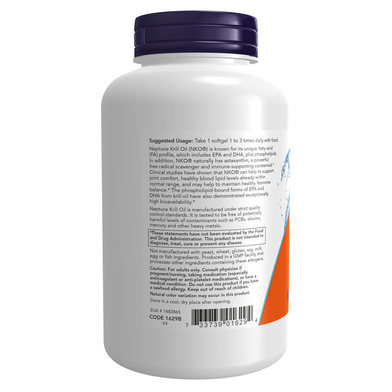 NOW Foods Krill Double Strength 1000 mg 120 Softgels - DailyVita