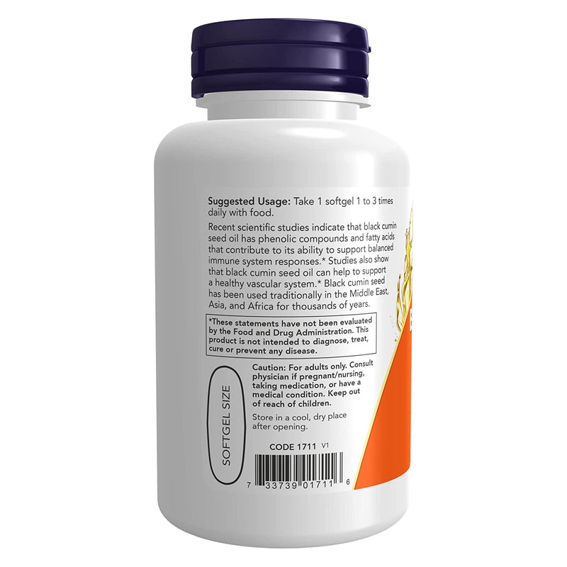 NOW Foods Black Cumin Seed Oil 1000 mg Softgels - DailyVita