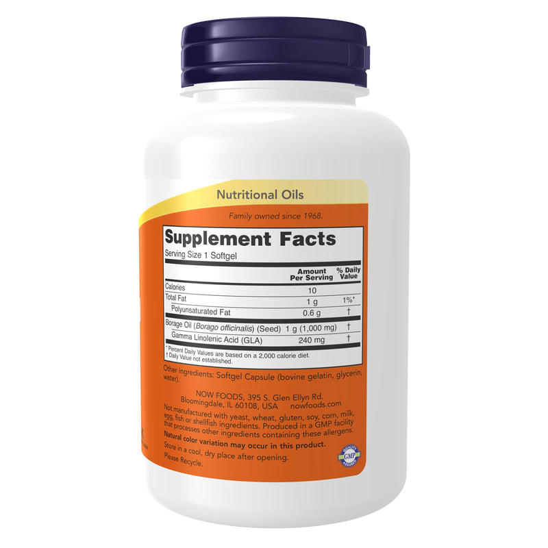 NOW Foods Borage Oil 1000 mg 120 Softgels - DailyVita