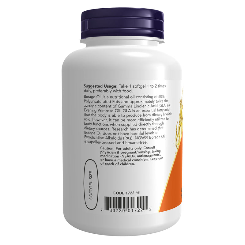 NOW Foods Borage Oil 1000 mg 120 Softgels - DailyVita