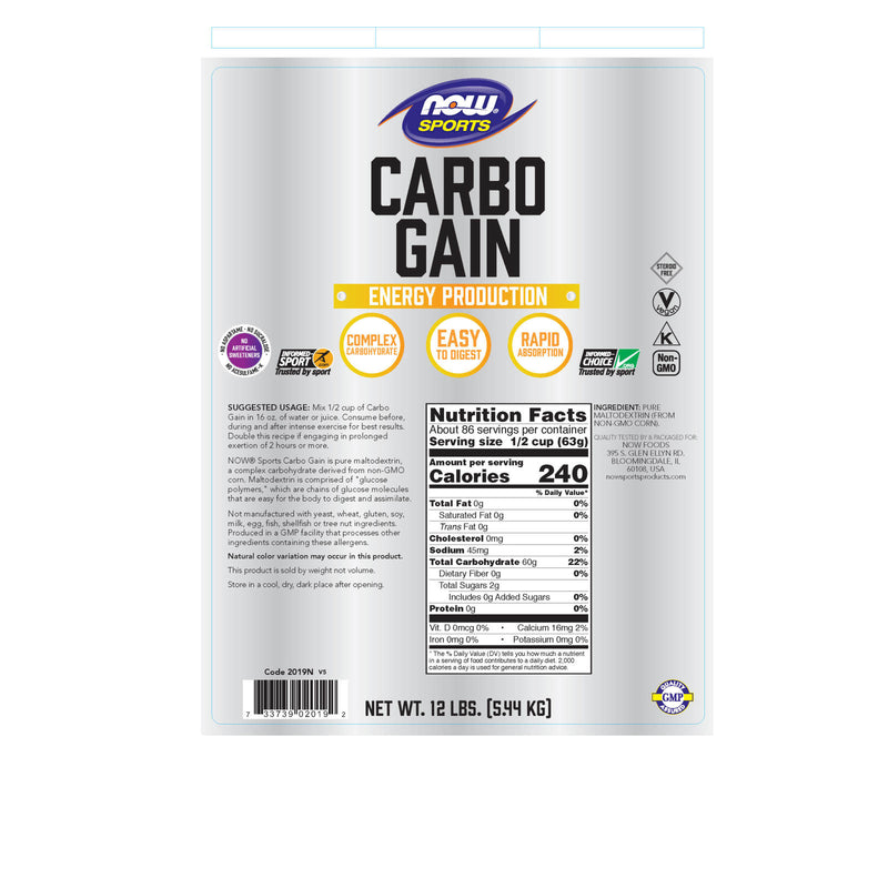NOW Foods Carbo Gain Powder 12 lbs. - DailyVita
