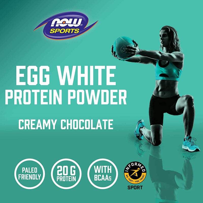 NOW Foods Egg White Protein Creamy Chocolate Powder 1.5 lbs. - DailyVita