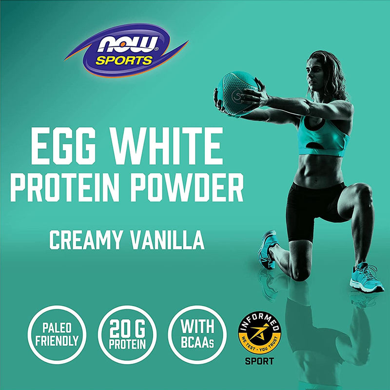 NOW Foods Egg White Protein Creamy Vanilla Powder 1.5 lbs. - DailyVita