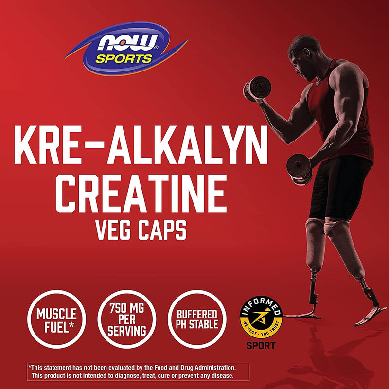 NOW Foods Kre-Alkalyn Creatine 120 Veg Capsules - DailyVita