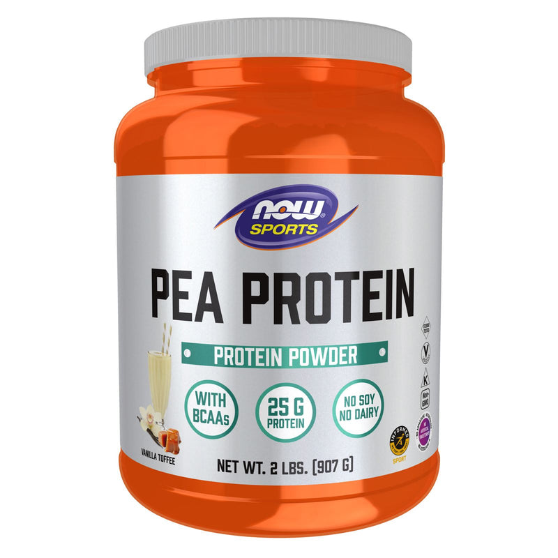NOW Foods Pea Protein Vanilla Toffee Powder 2 lbs. - DailyVita