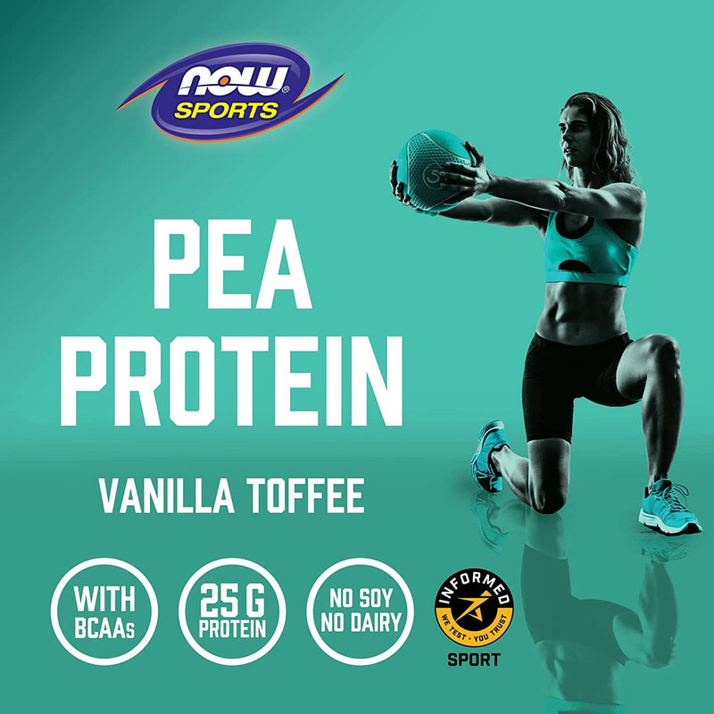 NOW Foods Pea Protein Vanilla Toffee Powder 2 lbs. - DailyVita