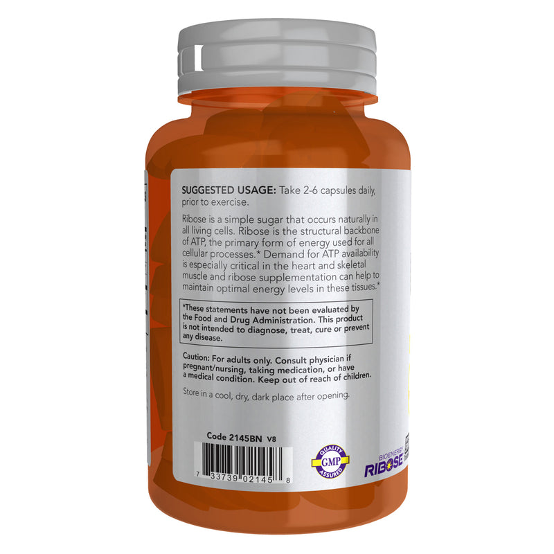 NOW Foods D-Ribose 750 mg 120 Veg Capsules - DailyVita