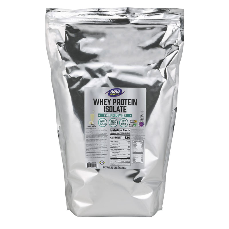 NOW Foods Whey Protein Isolate Creamy Vanilla Powder 10 Lbs. - DailyVita