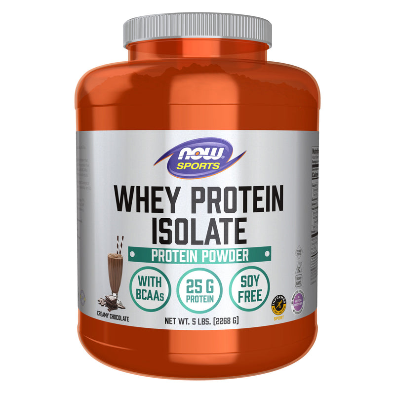 NOW Foods Whey Protein Isolate Creamy Chocolate Powder 5 lbs. - DailyVita