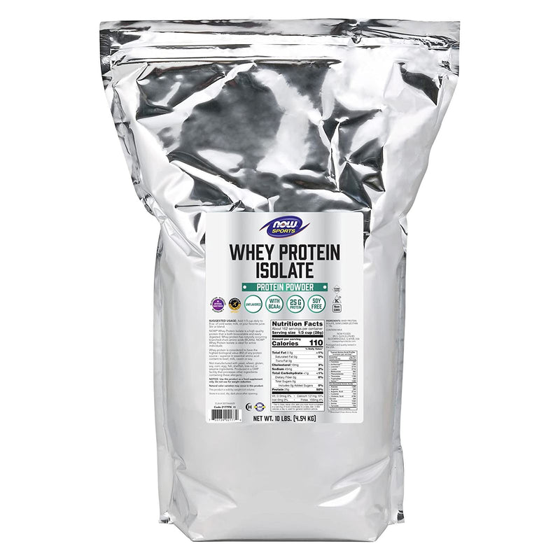 NOW Foods Whey Protein Isolate Unflavored Powder 10 lbs. - DailyVita