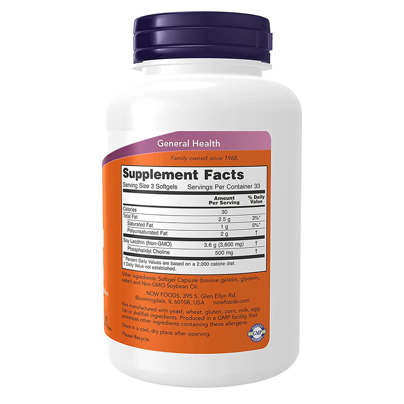 NOW Foods Lecithin 1200 mg 100 Softgels - DailyVita