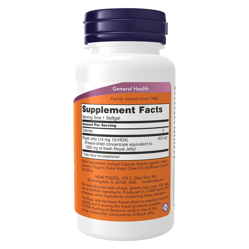 NOW Foods Royal Jelly 1000 mg 60 Softgels - DailyVita