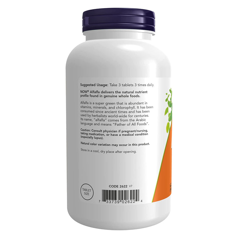 NOW Foods Alfalfa 650 mg 500 Tablets - DailyVita