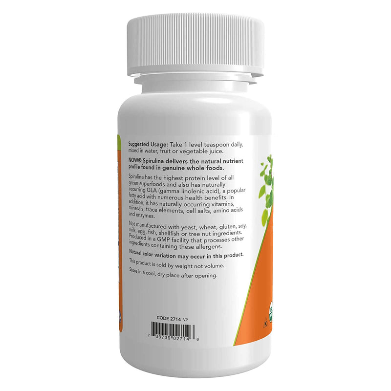 NOW Foods Spirulina Organic Powder 1 lb - DailyVita