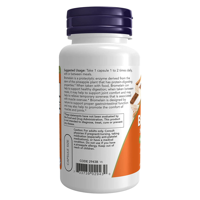 NOW Foods Bromelain 500 mg 60 Veg Capsules - DailyVita