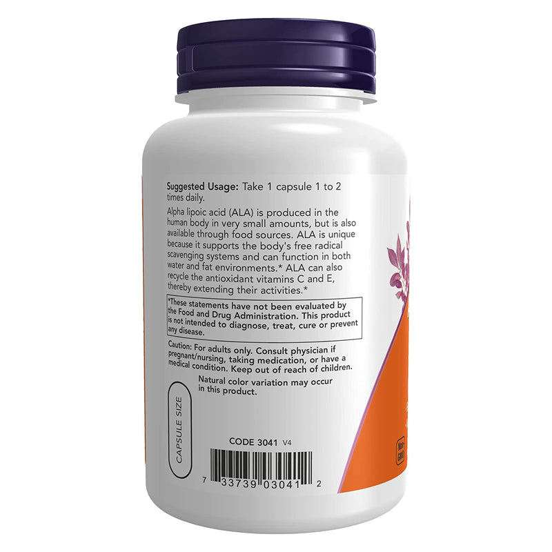 NOW Foods Alpha Lipoic Acid 100 mg 120 Veg Capsules - DailyVita