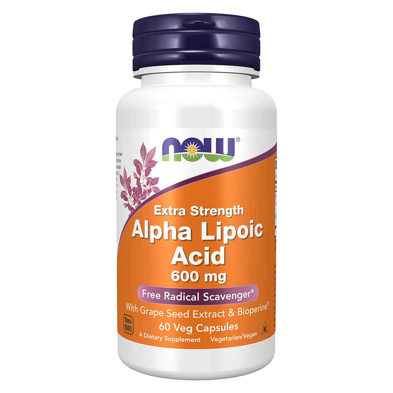NOW Foods Alpha Lipoic Acid Extra Strength 600 mg 60 Veg Capsules - DailyVita