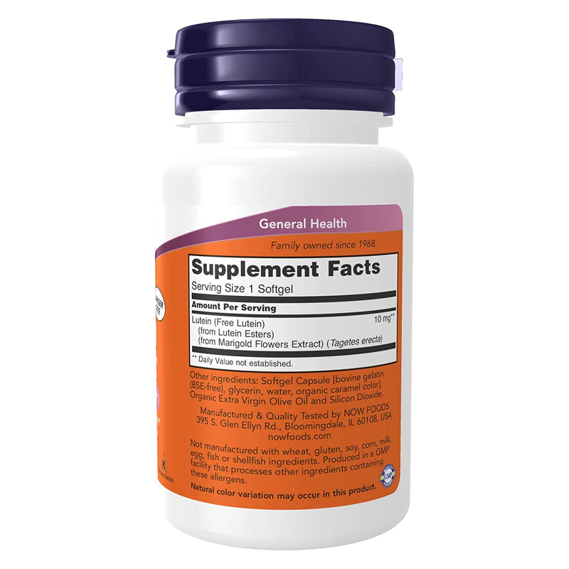 NOW Foods Lutein 10 mg 120 Softgels - DailyVita