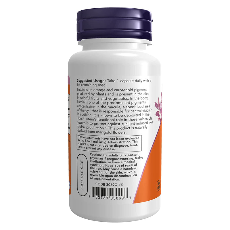 NOW Foods Lutein Double Strength 20 mg 90 Veg Capsules - DailyVita