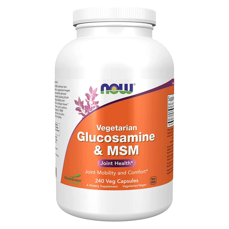 NOW Foods Glucosamine & MSM (Vegetarian) 240 Veg Capsules - DailyVita