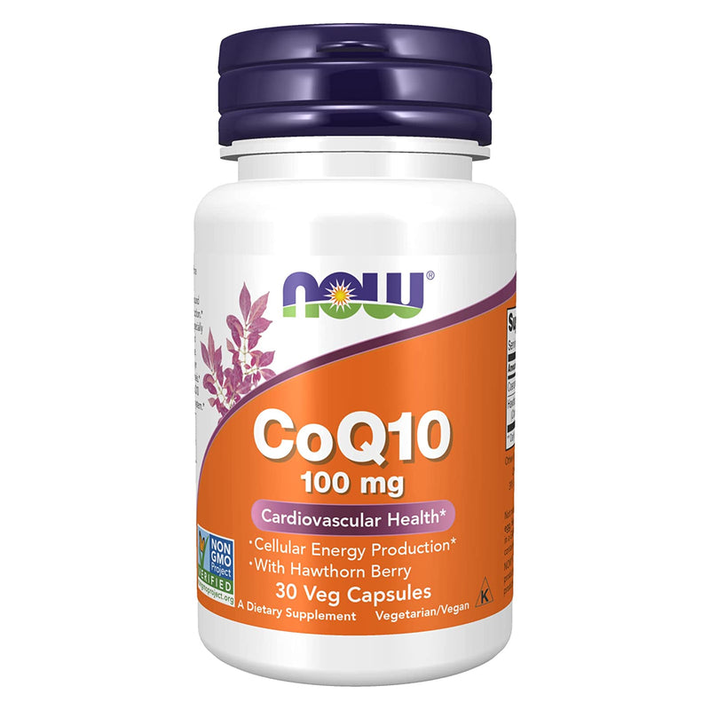 NOW Foods CoQ10 100 mg with Hawthorn Berry 30 Veg Capsules - DailyVita